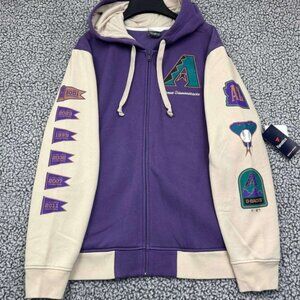 Arizona Diamondbacks Hoodie Women Large Purple Fanatics Long Sleeve Full Zip New